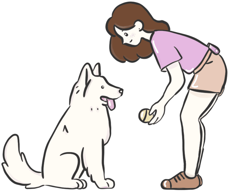 Chien éducateur avec son éducatrice